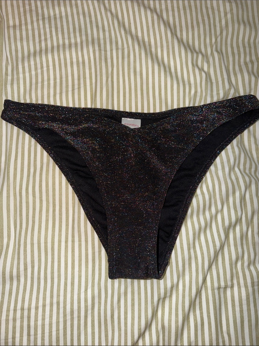 Xhilaration Black Glitter Bikini Bottoms